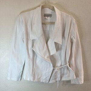 Ivan Grundahl  Denmark White Blazer Classic old money asymmetrical M 90%cotton